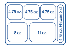 Econoblend Food Tray - 14"L x 10"W x 7/8"D