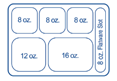 Econoblend Food Tray - 14"L x 10"W x 1.25"D