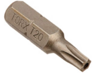 Torx T/R - T20 Bit, 1/4" Shank